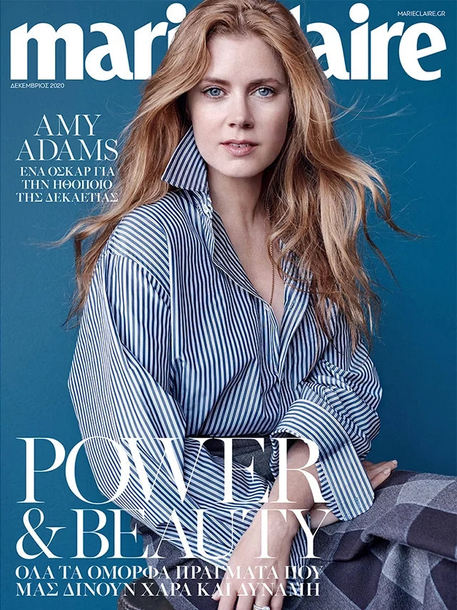 Cover of Marie Claire Greece magazine, December 2020 issue, luxury fashion feature