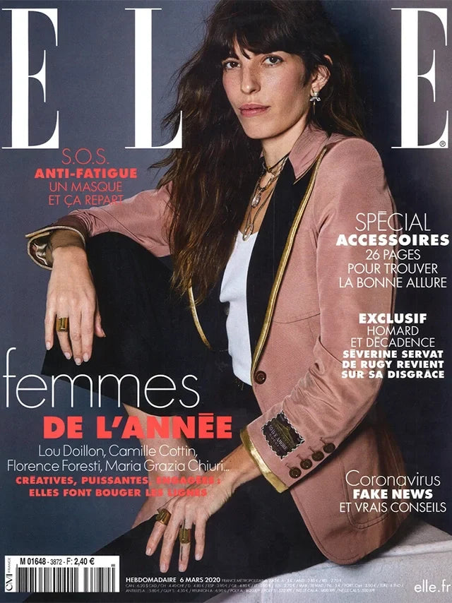 Cover of ELLE France magazine, March 2020 issue, luxury fashion feature