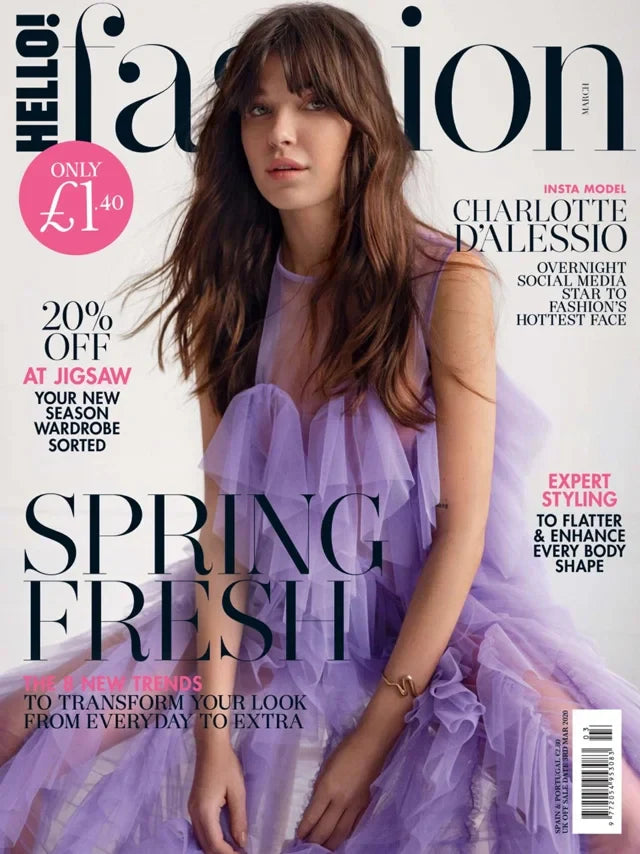 Cover of Hello! Fashion UK magazine, March 2020 issue, luxury fashion feature
