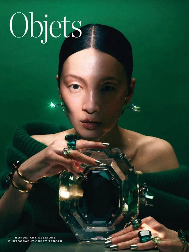 Page from the December 2021 issue of Emirates Woman magazine featuring: the Marina Raphael Lucent Clutch Handbag