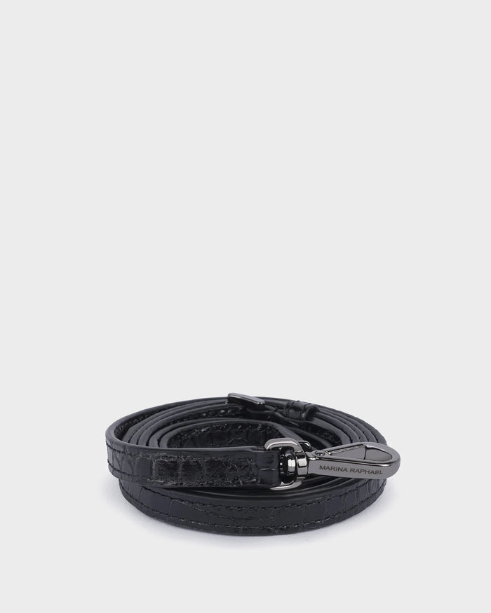 BABY RIVIERA IN BLACK CROC-EFFECT