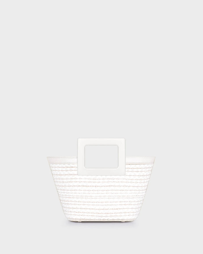 BABY RIVIERA IN IVORY RAFFIA AND LEATHER