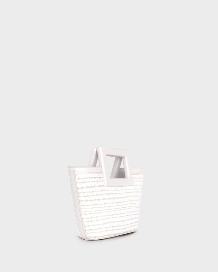 BABY RIVIERA IN IVORY RAFFIA AND LEATHER