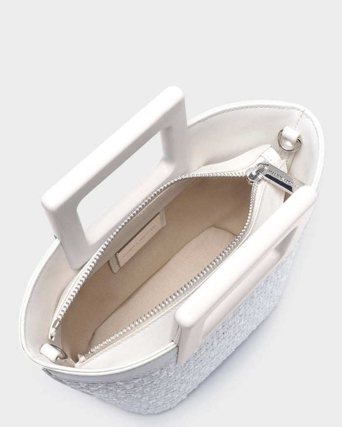 BABY RIVIERA IN IVORY RAFFIA AND LEATHER
