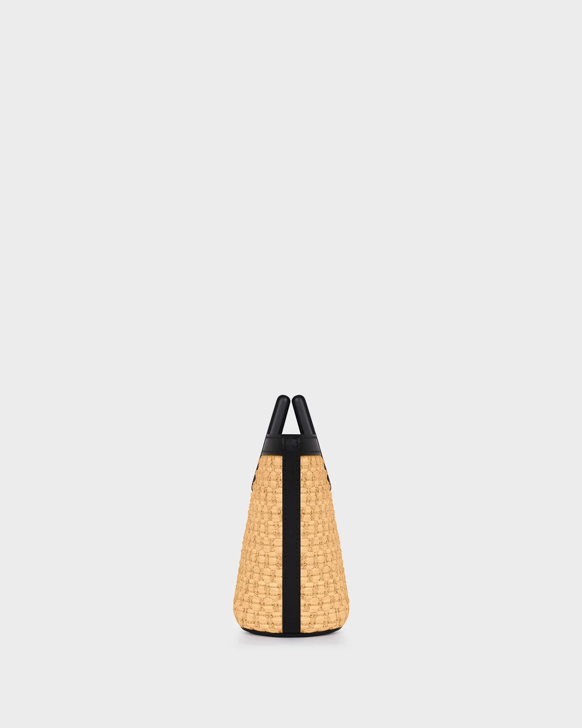 BABY RIVIERA IN NATURAL RAFFIA AND BLACK LEATHER