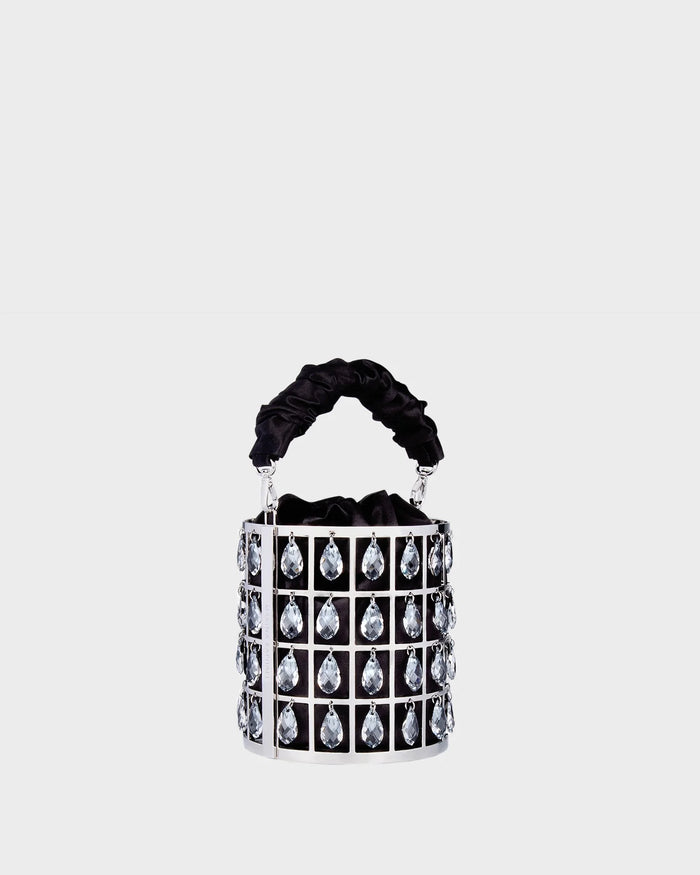 Chandelier In Black Satin three quarters view