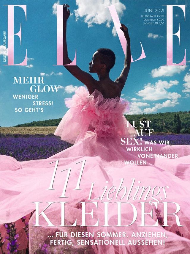Cover of ELLE Germany magazine, June 2021 issue, luxury fashion feature