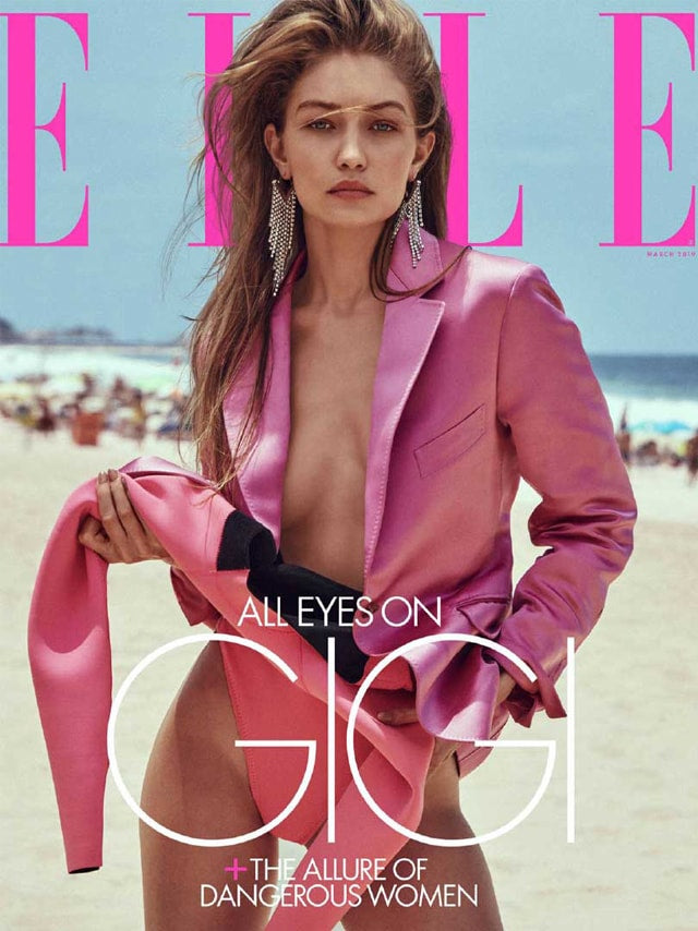 Cover of ELLE US magazine, March 2019 issue, luxury fashion feature