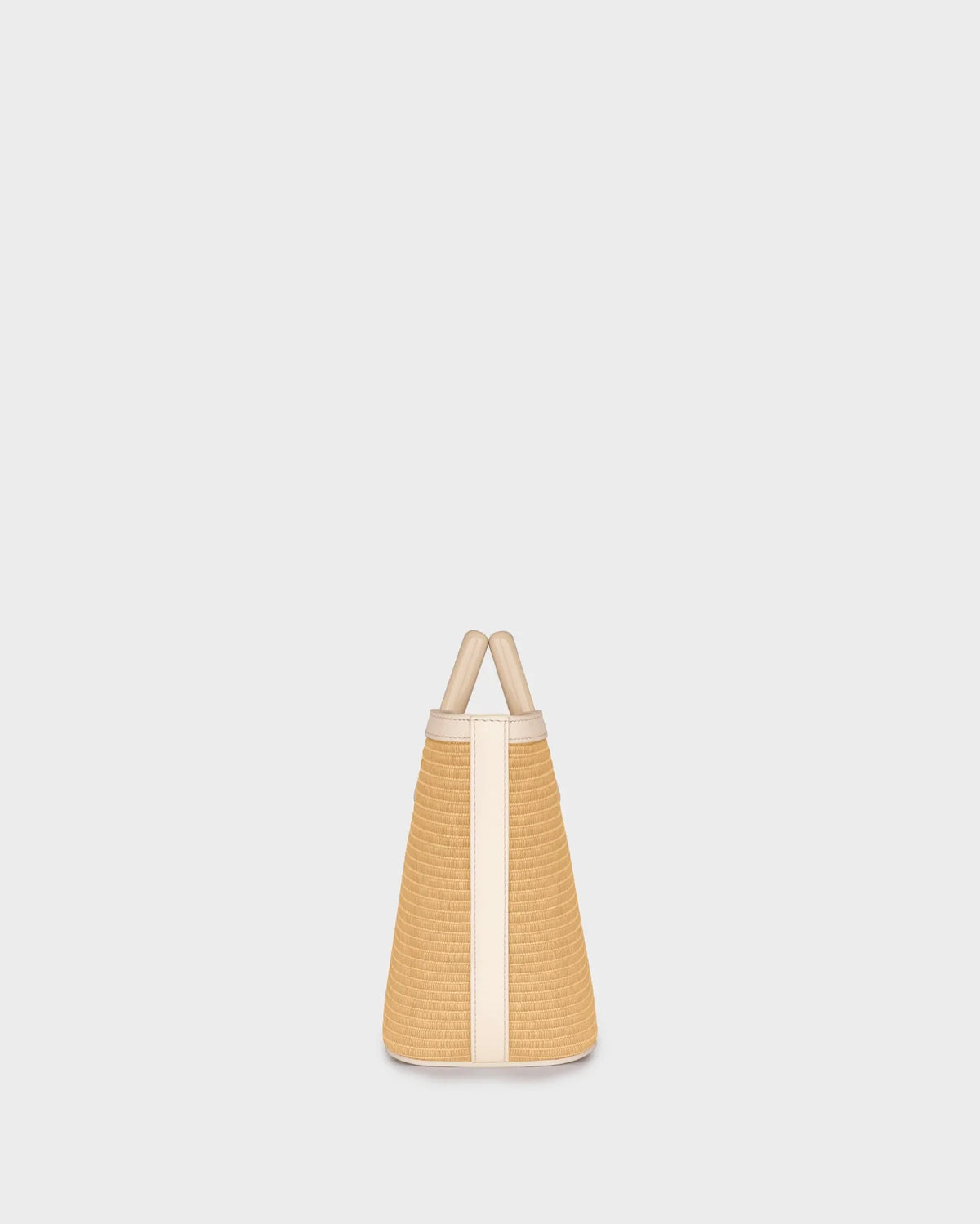 MICRO RIVIERA IN NATURAL RAFFIA AND CREAM LEATHER
