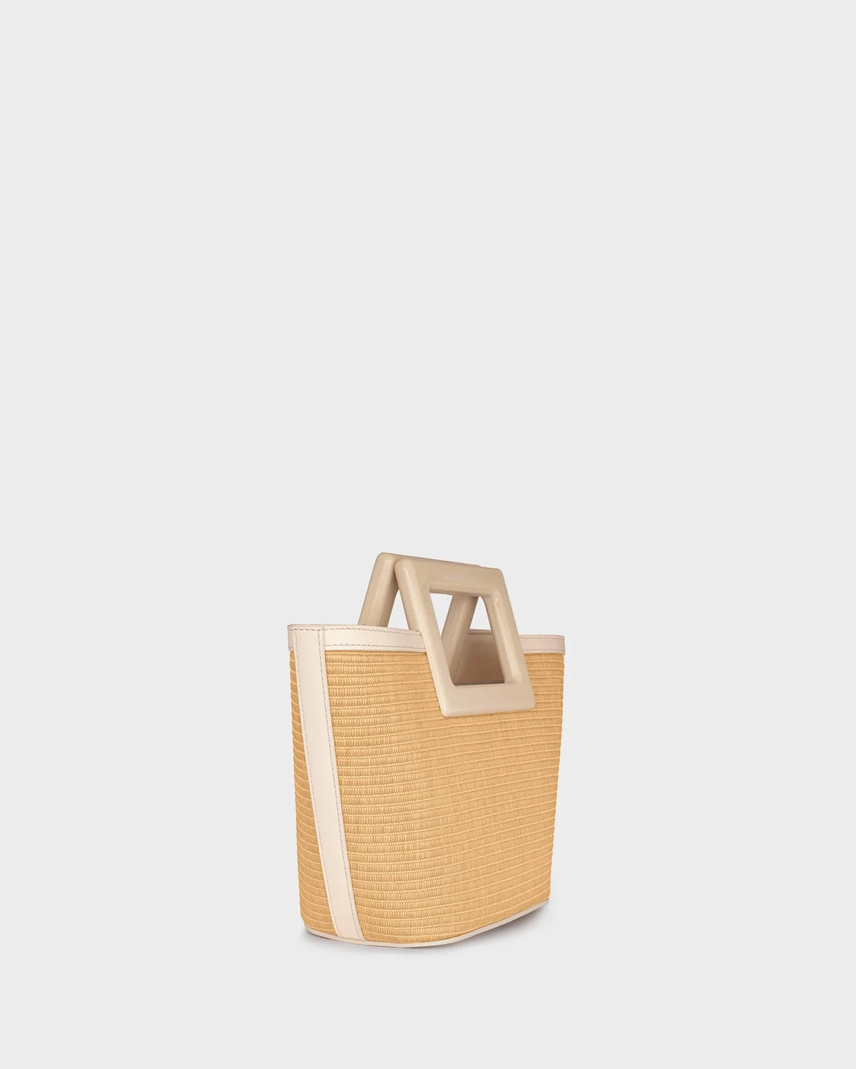 MICRO RIVIERA IN NATURAL RAFFIA AND CREAM LEATHER