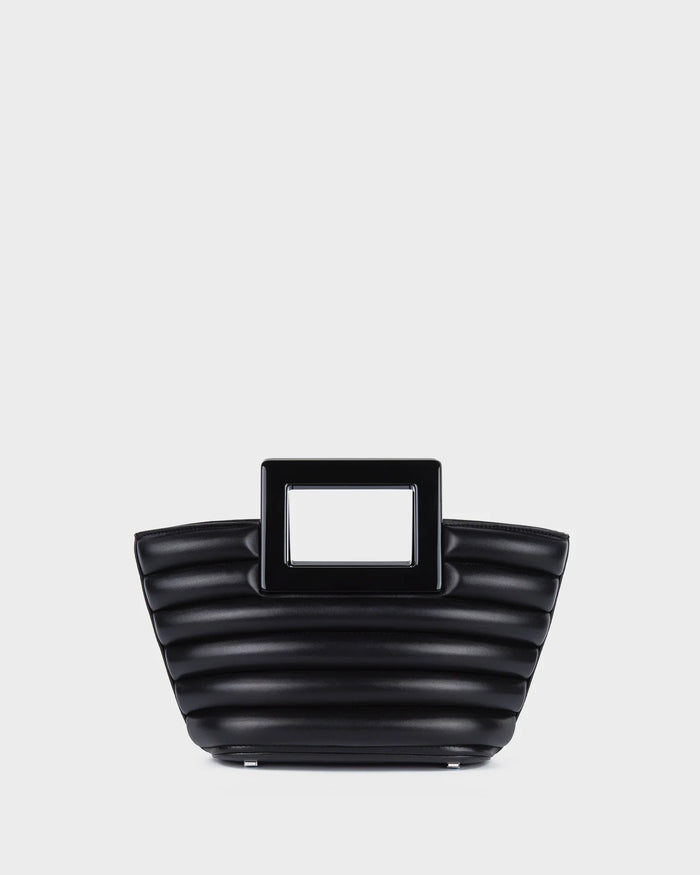 Micro Riviera In Black Quilted Leather straight view