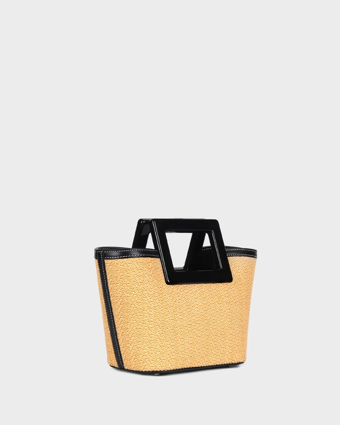 Micro Riviera In Raffia three quarters view
