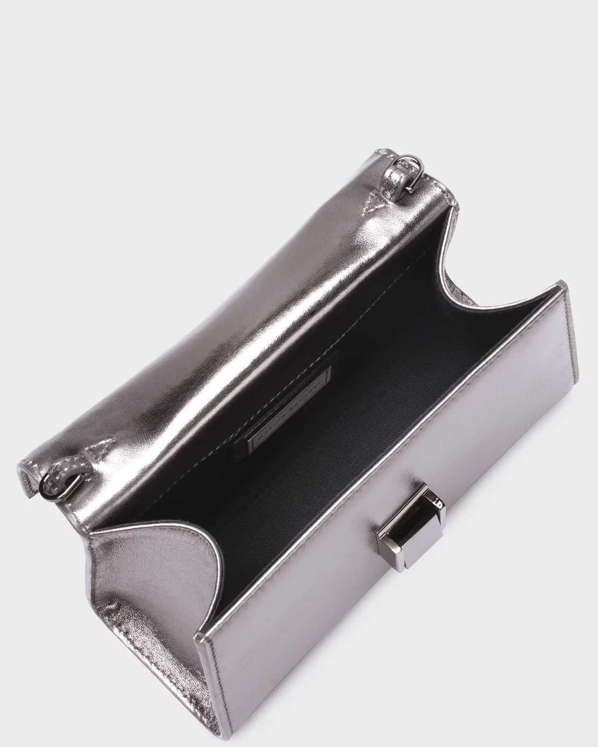 MICRO STELLA IN GREY METALLIC LEATHER