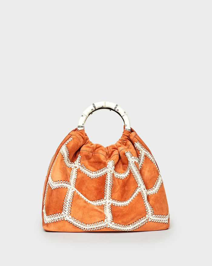 Sienna In Terracotta Crochet Suede straight view