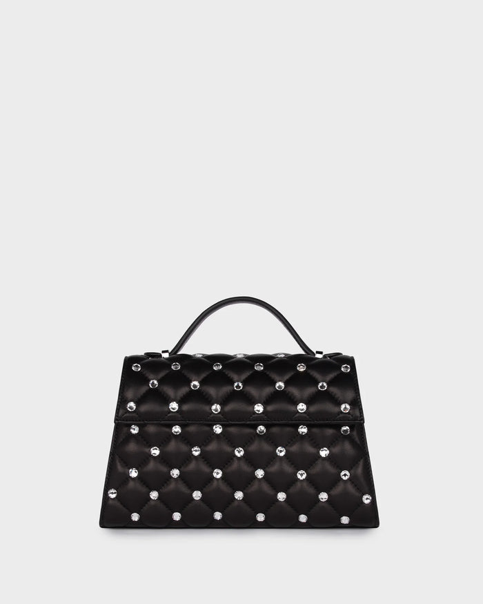 Stella In Black Quilted Leather And Crystal straight view