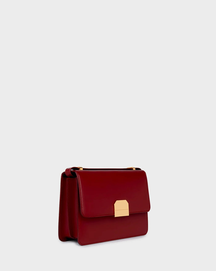 Alex In Burgundy Leather three quarters view