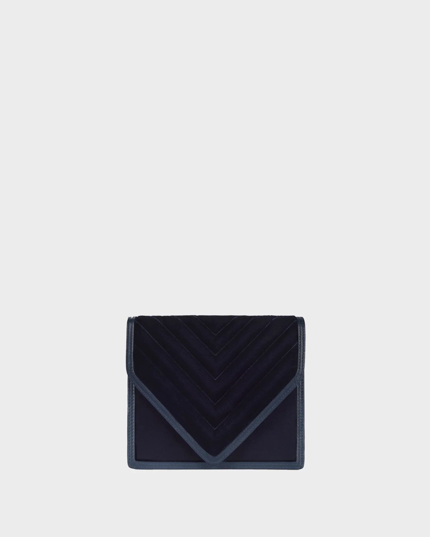 Alexa In Navy Quilted Velvet straight view