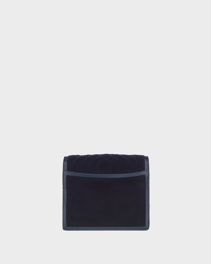Alexa In Navy Quilted Velvet back view