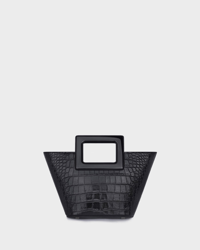 Baby Riviera In Black Croc-effect straight view