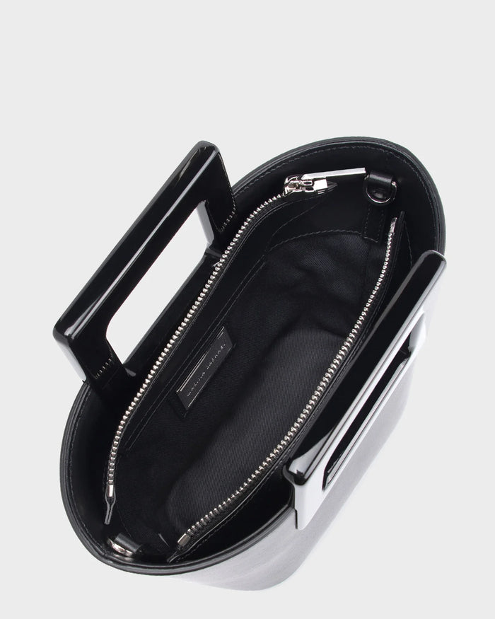 Baby Riviera In Black Leather top view