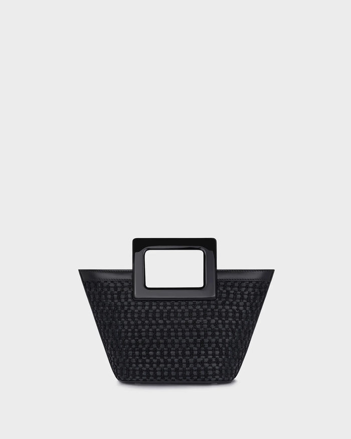 Baby Riviera In Black Raffia straight view