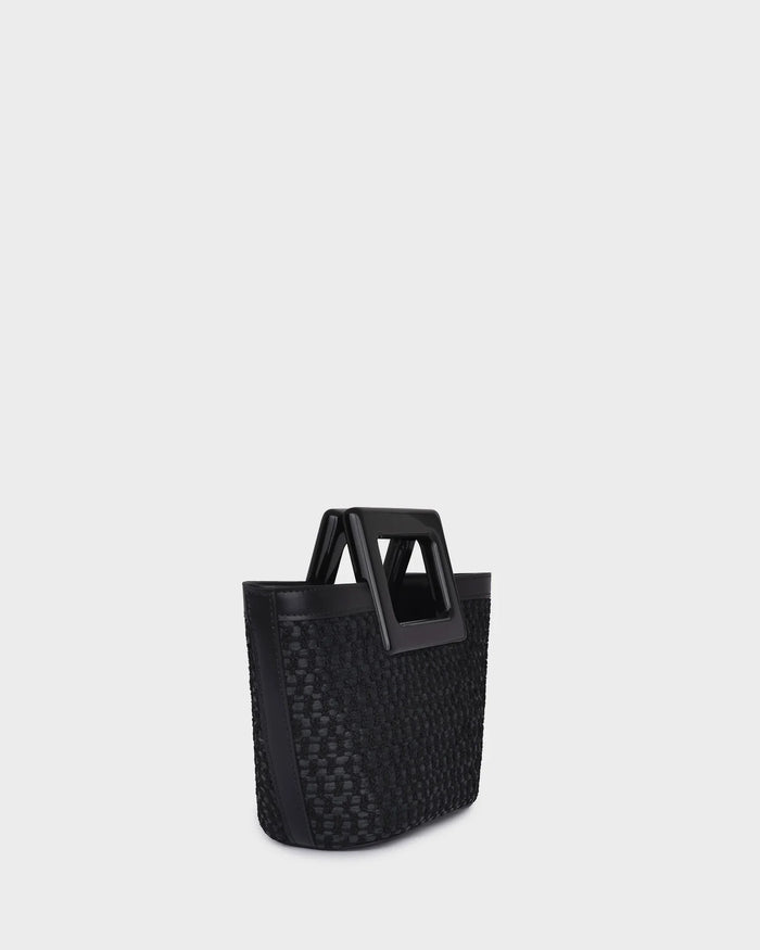 Baby Riviera In Black Raffia three quarter view