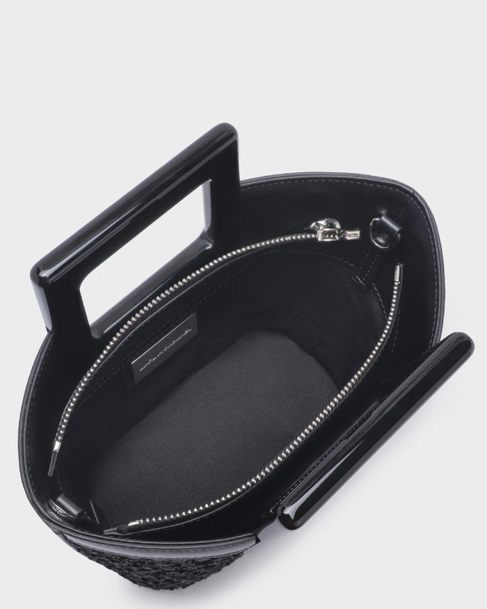 Baby Riviera In Black Raffia top view
