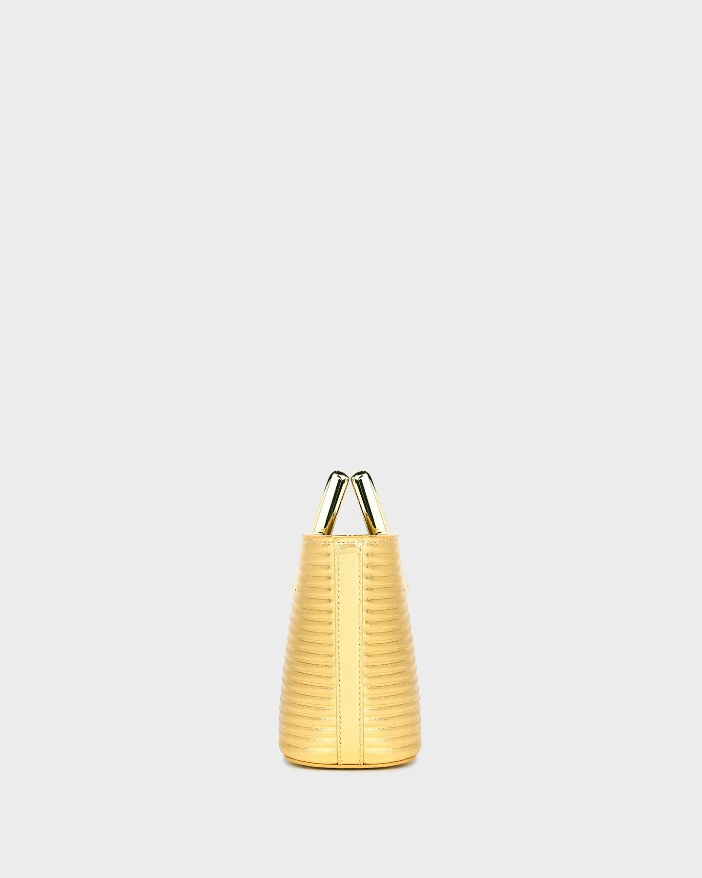 Baby Riviera In Gold Ribbed Leather side view