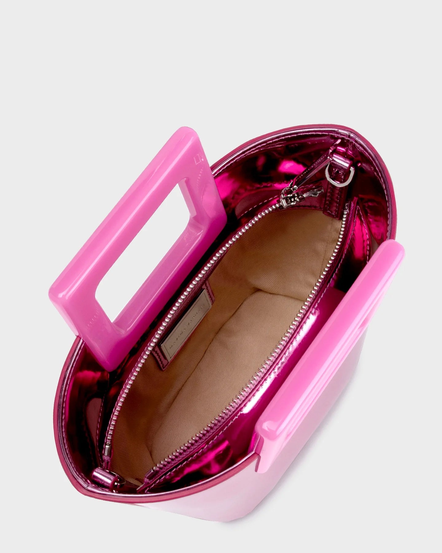 Baby Riviera In Mirror Pink Leather top view