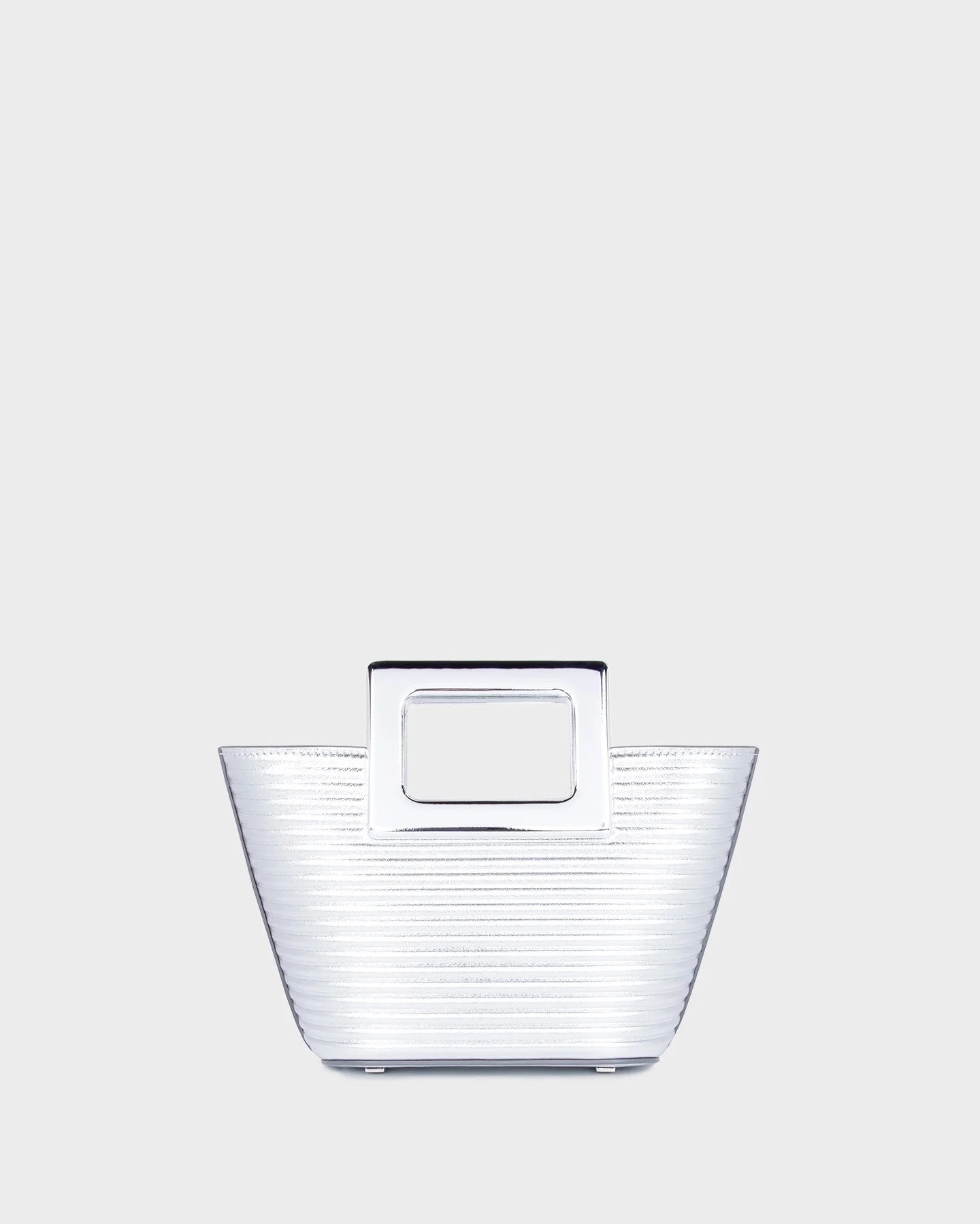 Baby Riviera In Silver Ribbed Leather straight view