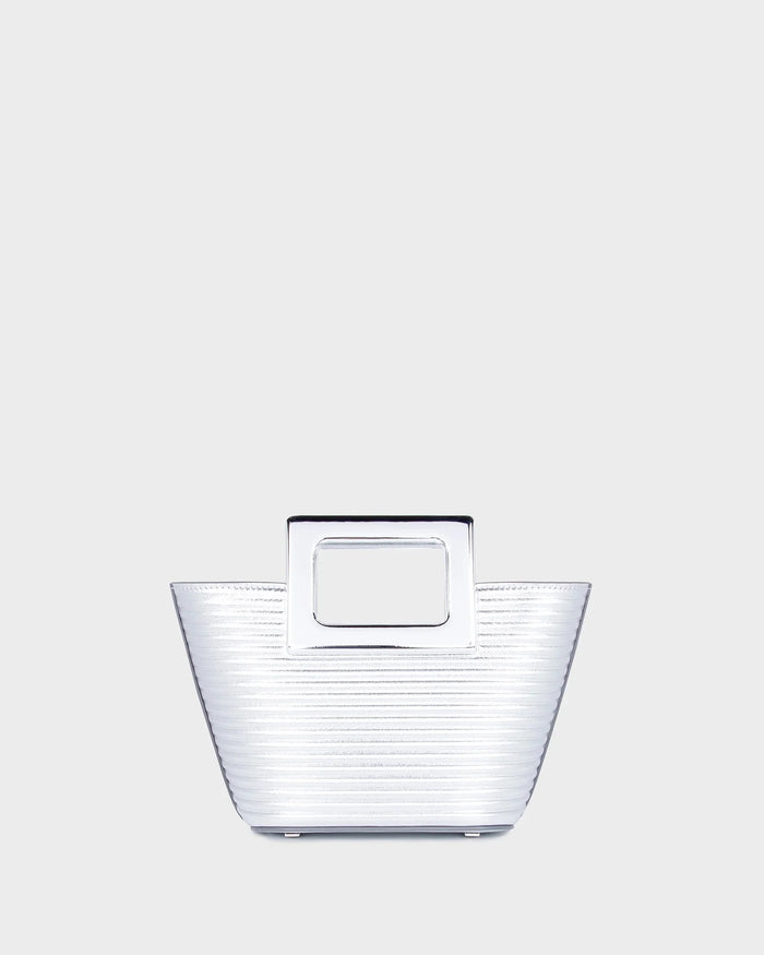 Baby Riviera In Silver Ribbed Leather straight view