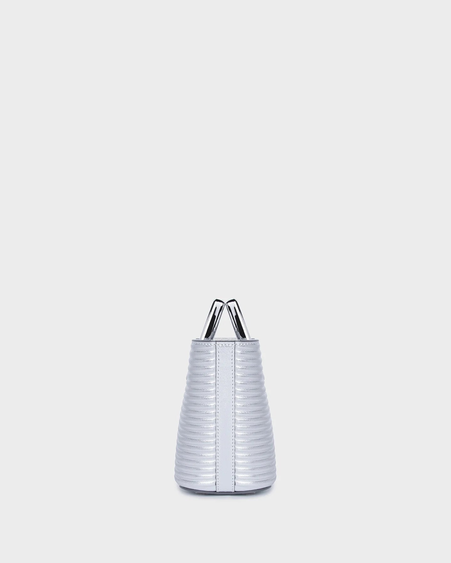 Baby Riviera In Silver Ribbed Leather side view