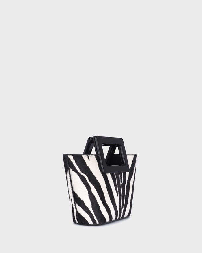 Baby Riviera In Zebra-effect Calf Hair three quarter view