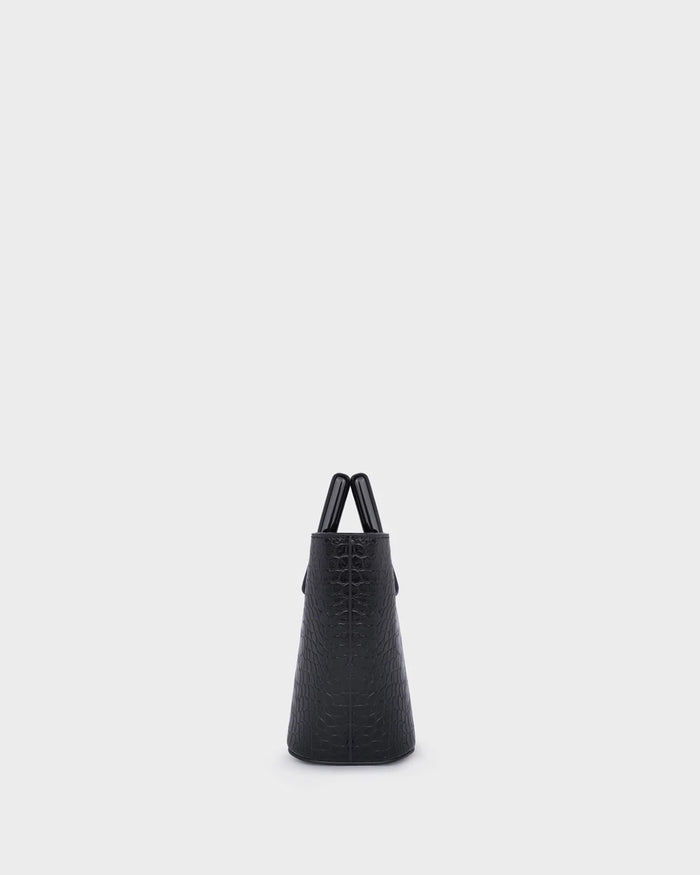 BABY RIVIERA IN BLACK CROC-EFFECT