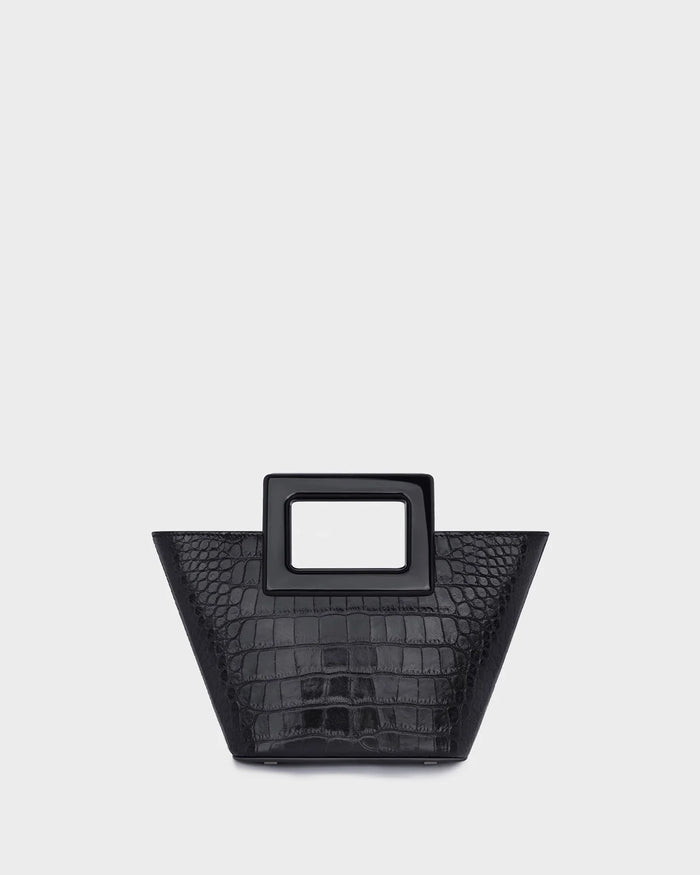 BABY RIVIERA IN BLACK CROC-EFFECT