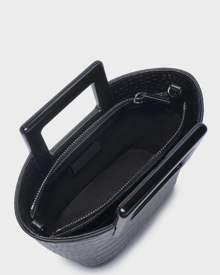 BABY RIVIERA IN BLACK CROC-EFFECT