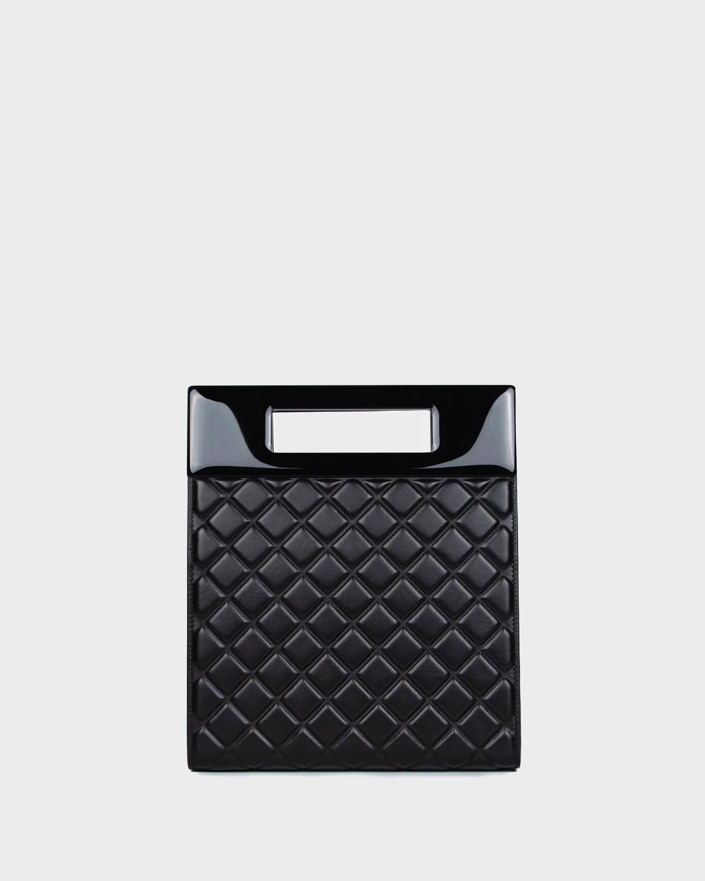 Bella In Black Quilted Leather straight view