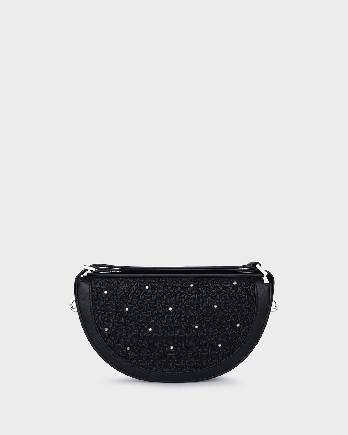 RENE IN BLACK ELASTIC LEATHER AND CRYSTAL
