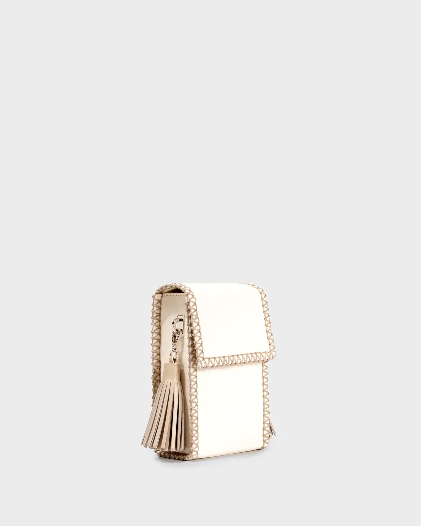 Cabana In Laced Cream Leather three quarters view