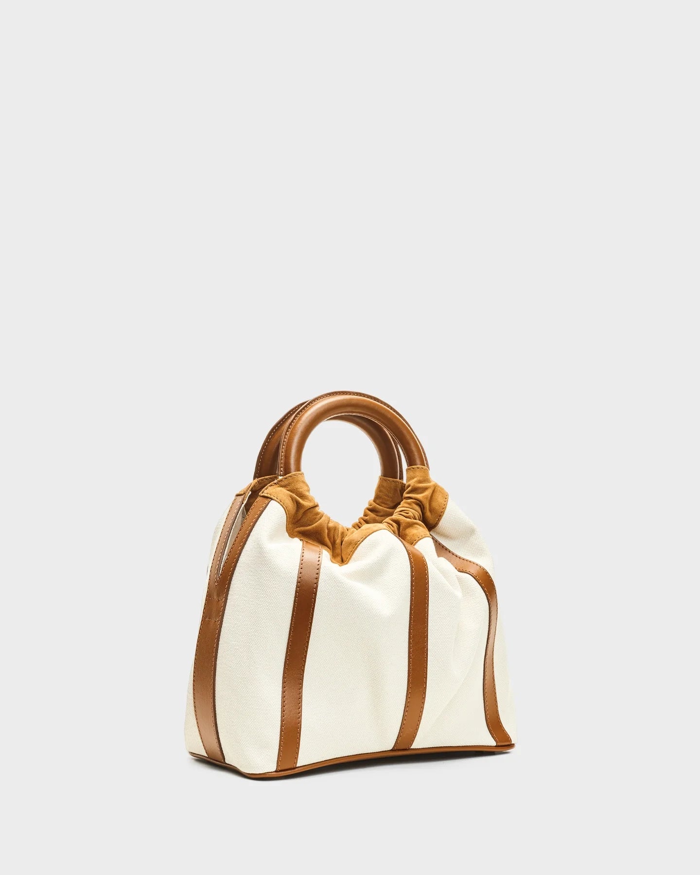 Camila In Caramel Embroidered Canvas three quarters view