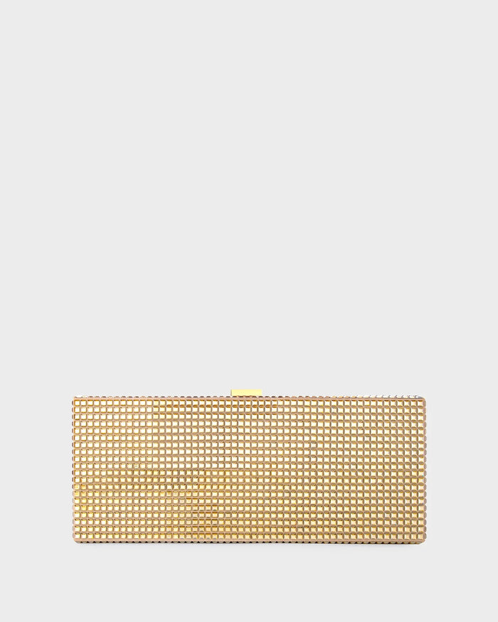 Cassie In Gold Crystal and Beige Suede straight view