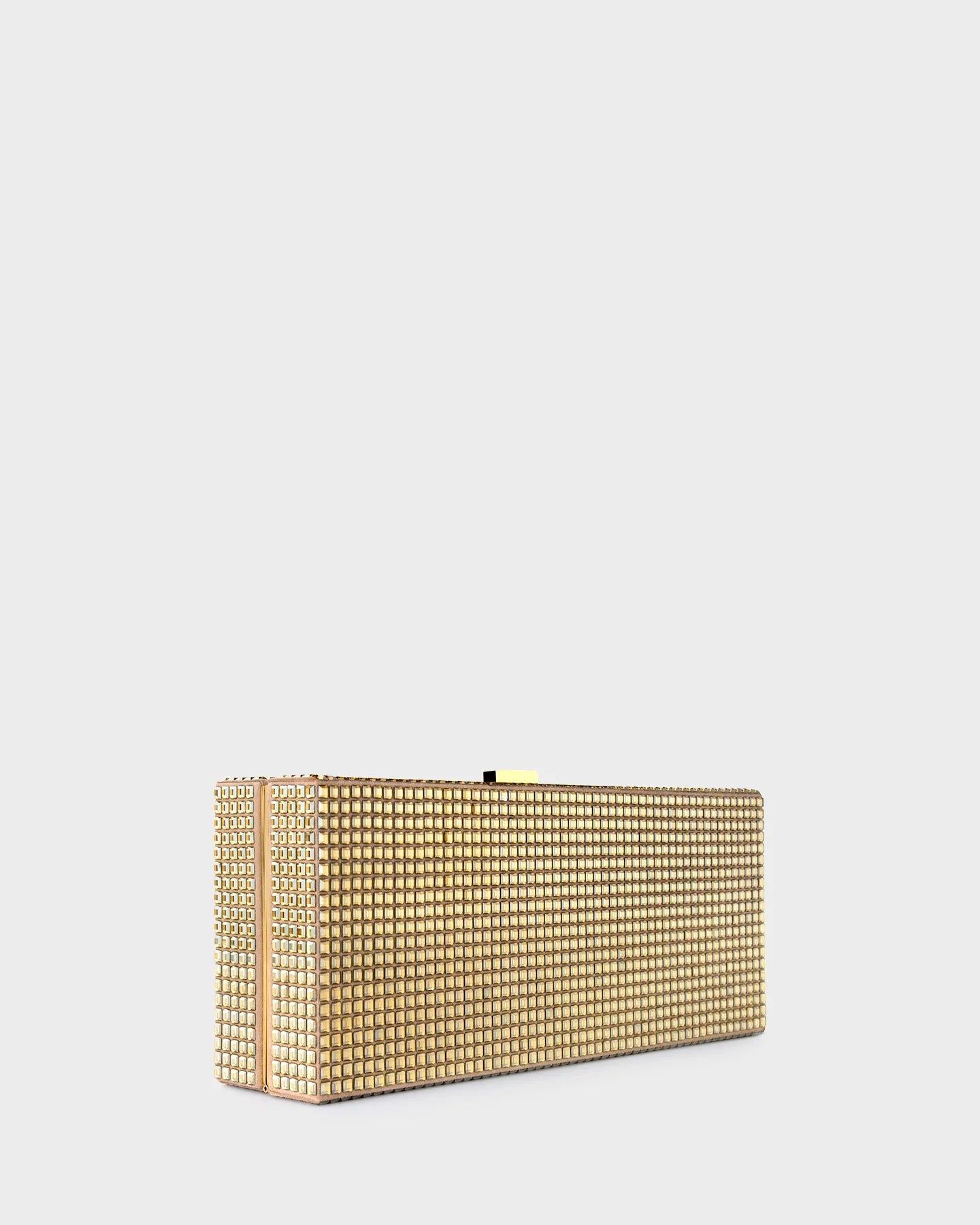 Cassie In Gold Crystal and Beige Suede three quarters view