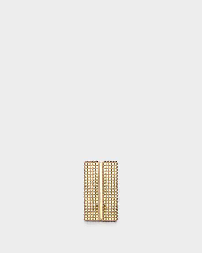 Cassie In Gold Crystal and Beige Suede side view