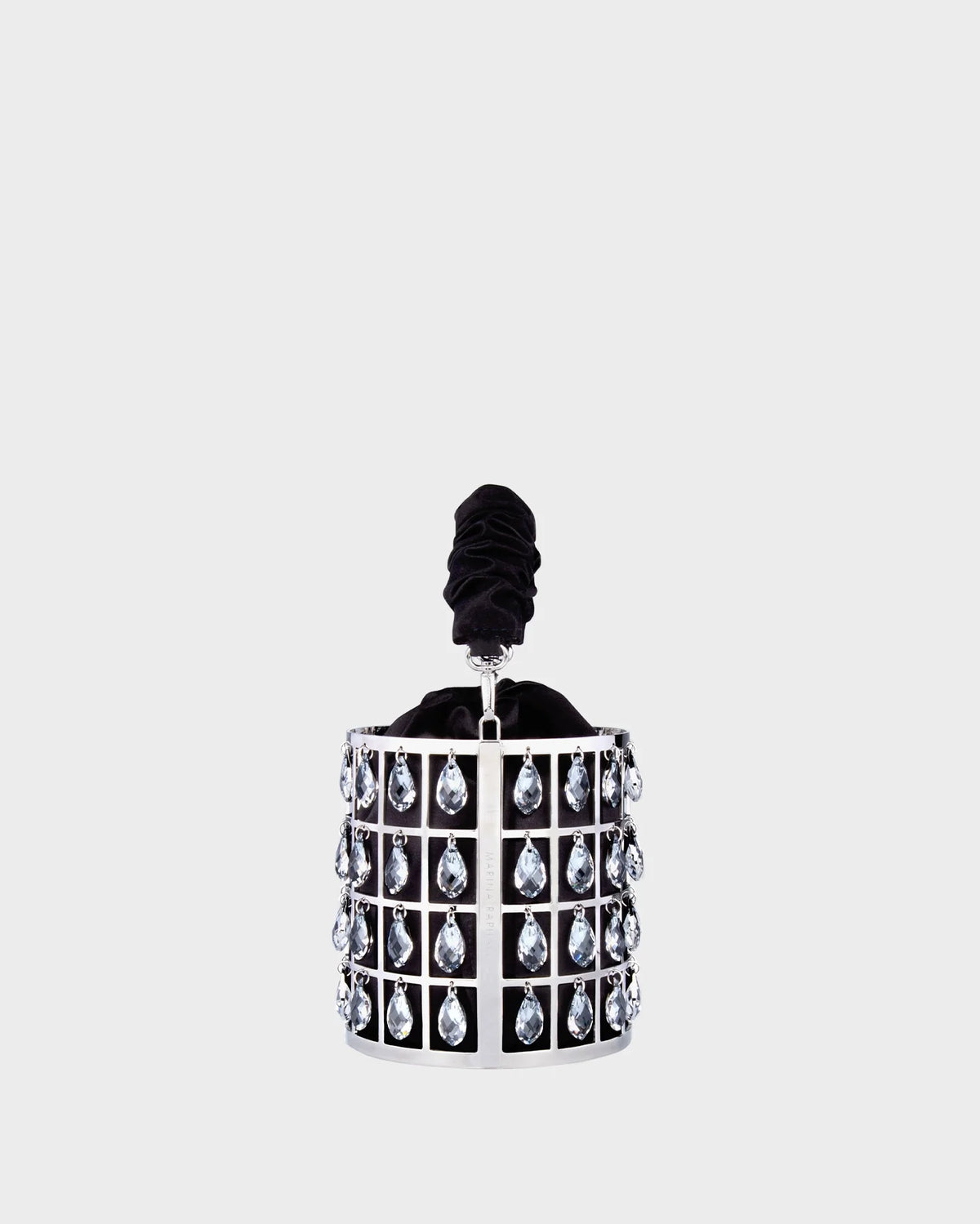 Chandelier In Black Satin side view