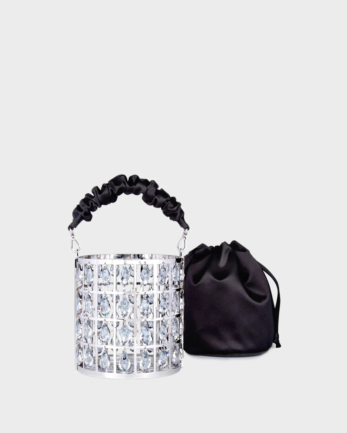 Chandelier In Black Satin removable pouch view