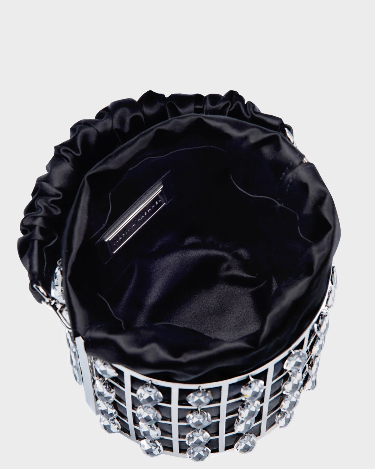 Chandelier In Black Satin top view