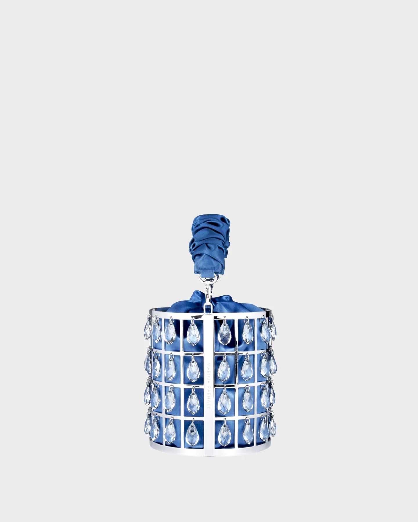 Chandelier In Blue Satin side view