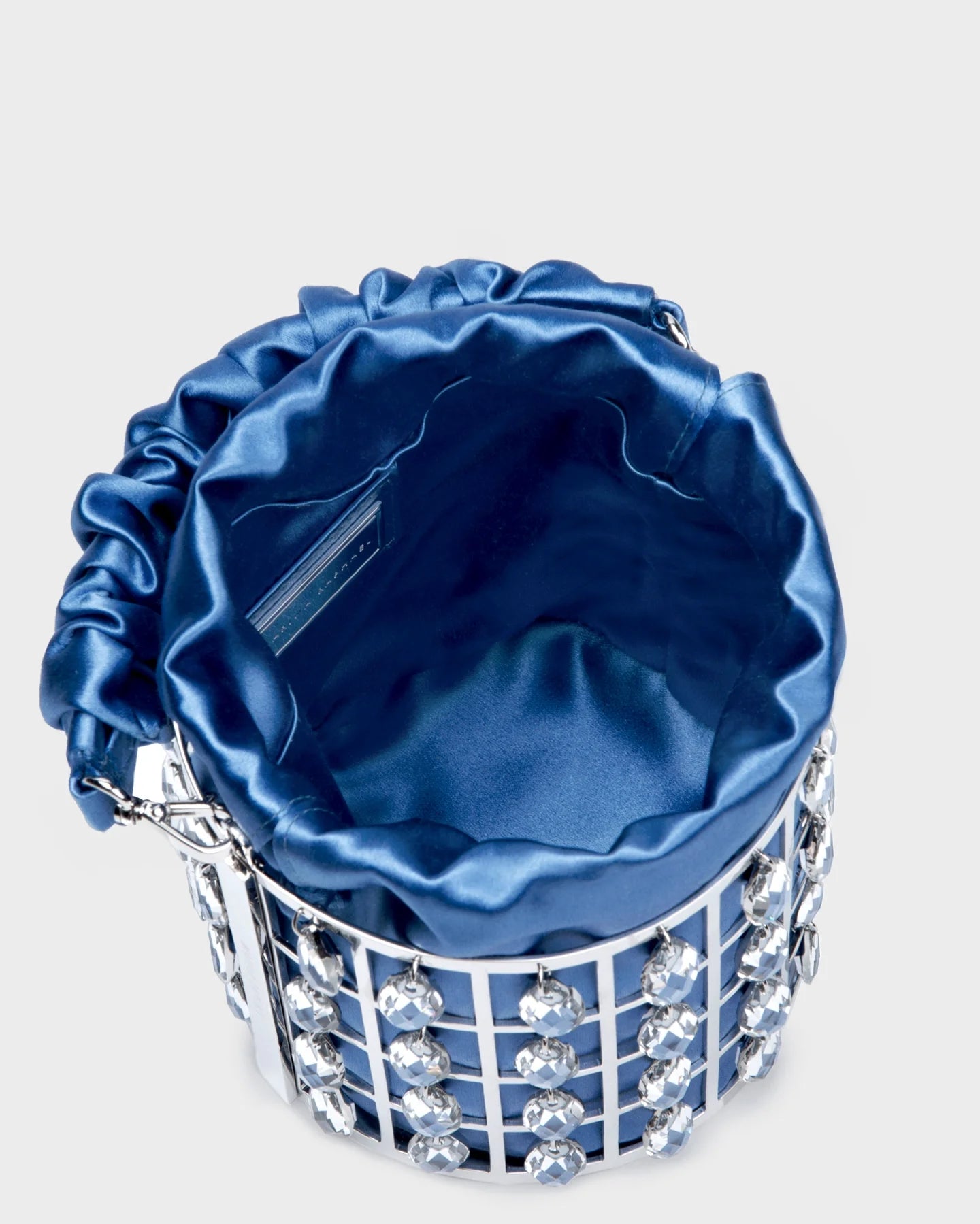 Chandelier In Blue Satin top view