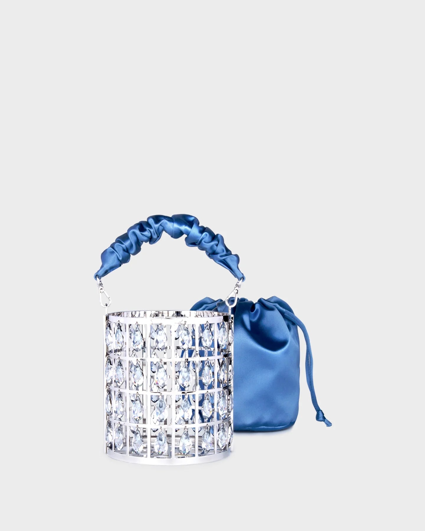 Chandelier In Blue Satin removable pouch view