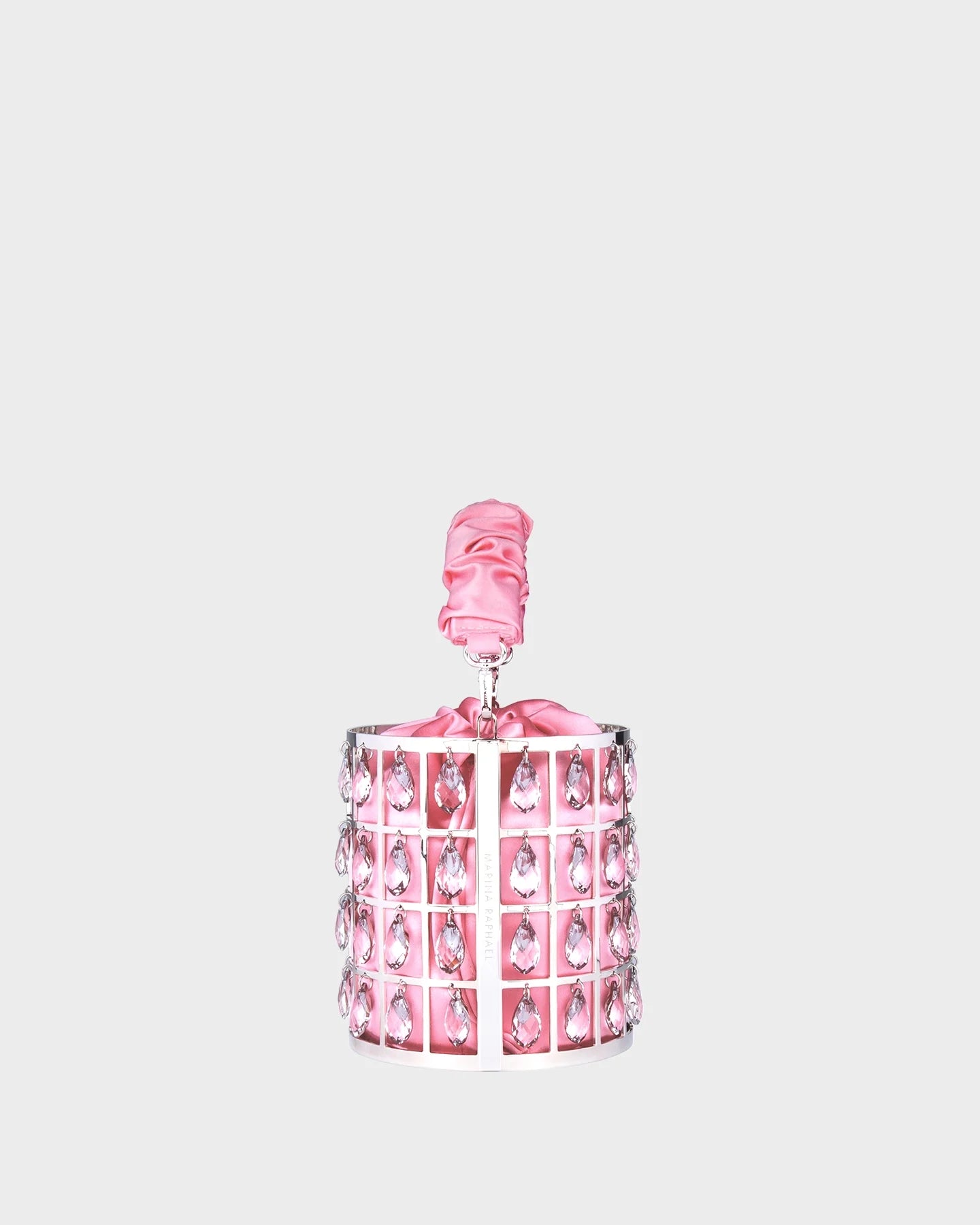 Chandelier In Pink Satin side view
